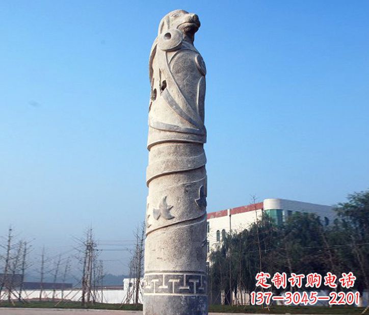 潍坊12生肖石柱广场景观石雕