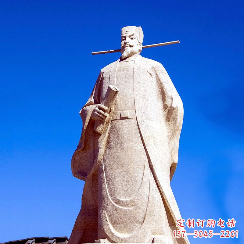 潍坊景区园林欧阳修大型砂岩雕像-中国历史文化名人著名文学大家