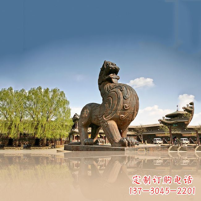潍坊铜雕狴犴雕塑-景区园林广场神兽景观摆件