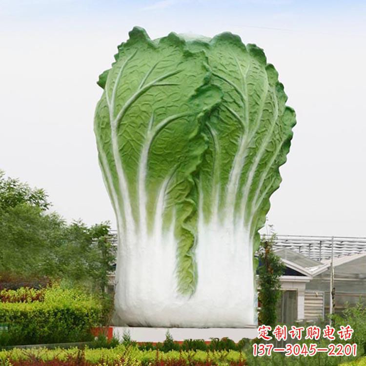 潍坊铜雕刻白菜-公园园林大型玻璃钢仿真植物景观雕塑