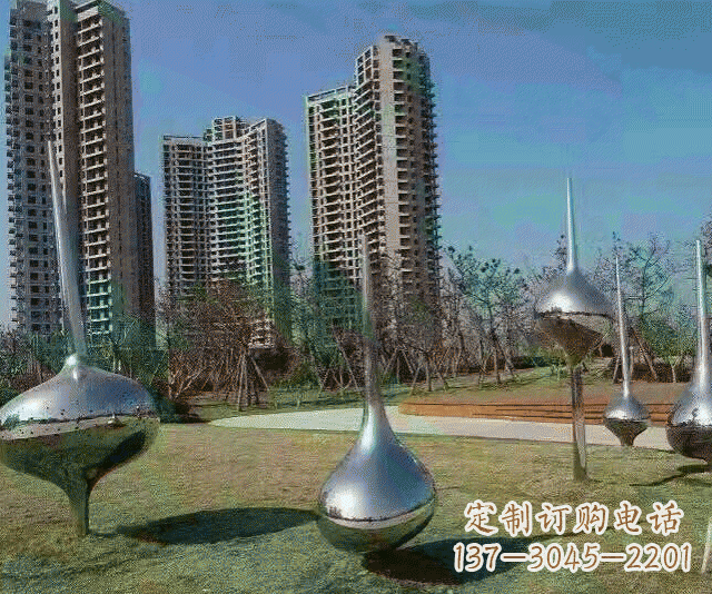 潍坊小区不锈钢抽象陀螺雕塑