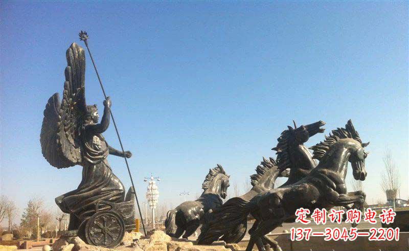 潍坊阿波罗战车小区景观铜雕 (2)