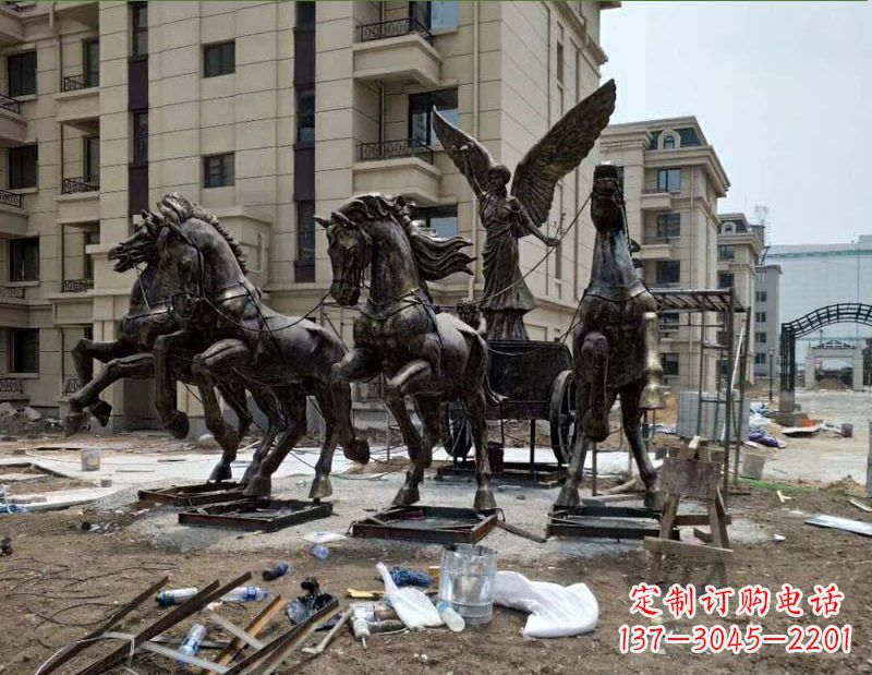 潍坊阿波罗战车小区景观铜雕
