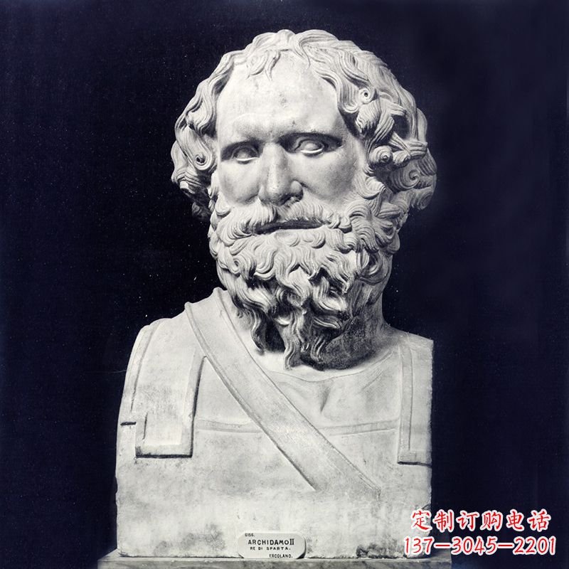 潍坊阿基米德石雕头像-学校校园世界著名人物雕塑