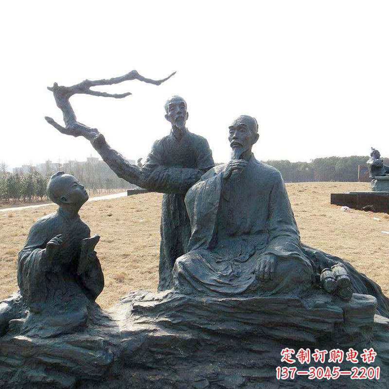潍坊八大山人景观小品雕塑-公园历史名人著名画家朱耷情景雕塑