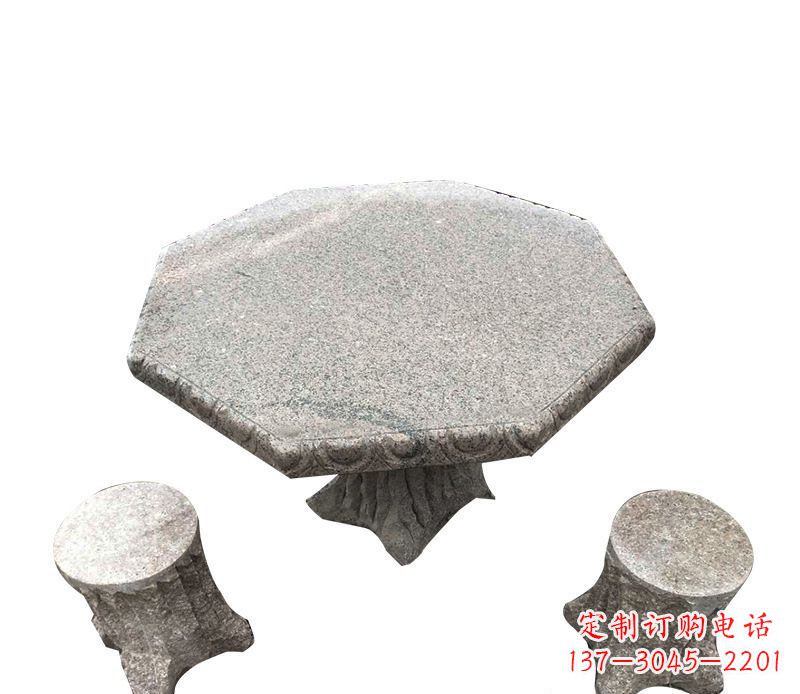 潍坊八角石桌凳园林景观石雕