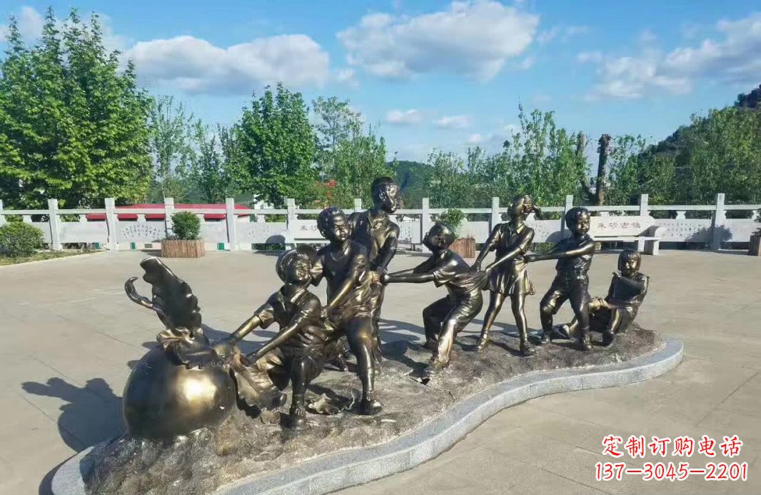 潍坊拔萝卜人物铜雕112