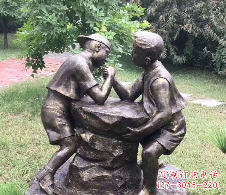 潍坊掰手腕儿童雕塑