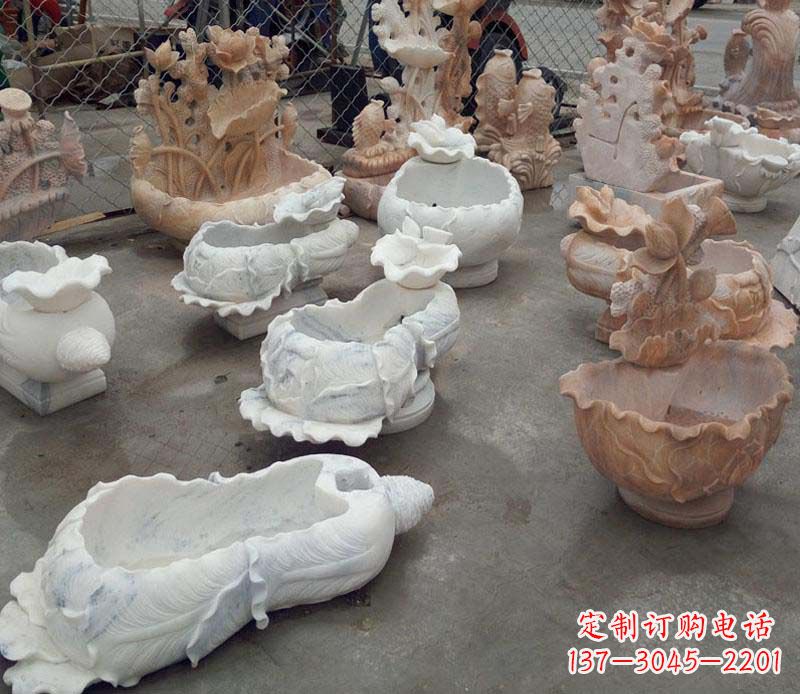潍坊白菜水盆景观石雕