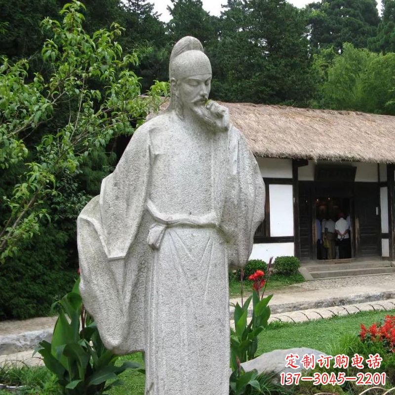 潍坊白居易石雕塑像-公园景区中国古代历史文化名人雕塑