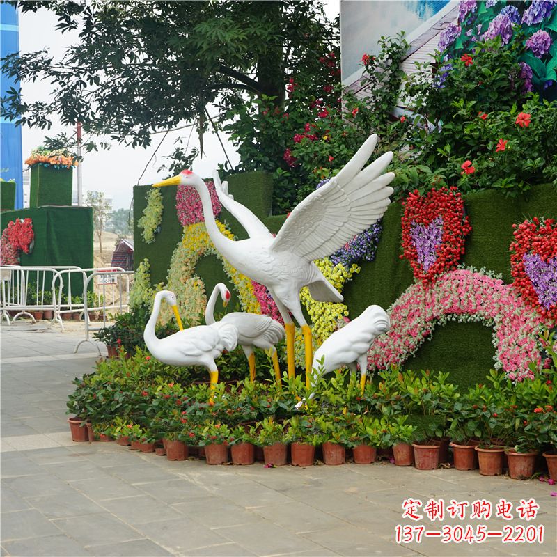 潍坊北京玻璃钢仙鹤雕塑