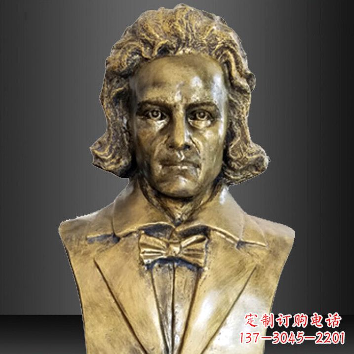 潍坊贝多芬雕塑作品-纯铜铸造名人胸像