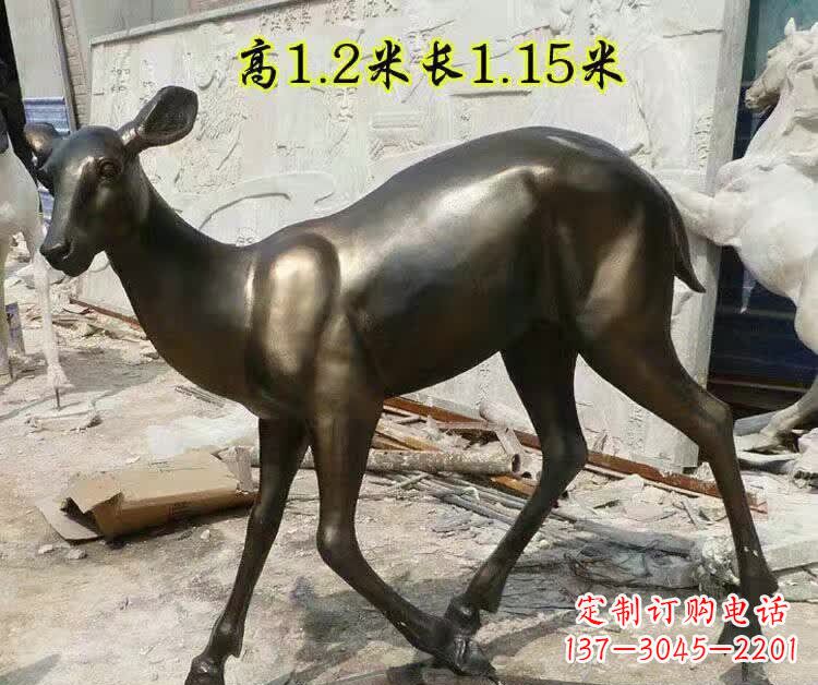 潍坊奔跑的小鹿铜雕 (2)