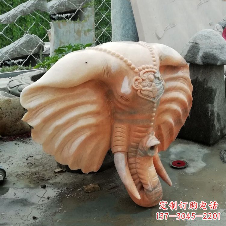 潍坊壁挂喷水大象头雕塑