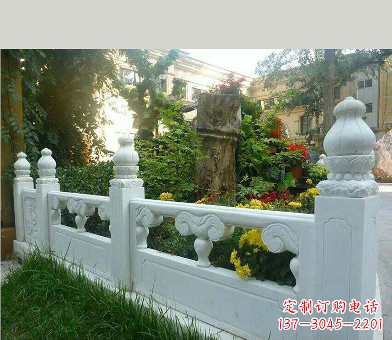 潍坊别墅汉白玉栏板景观石雕