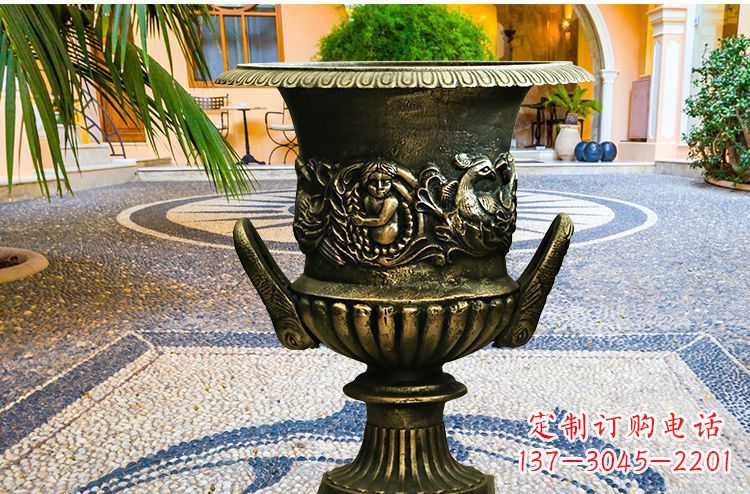 潍坊别墅花盆铜雕