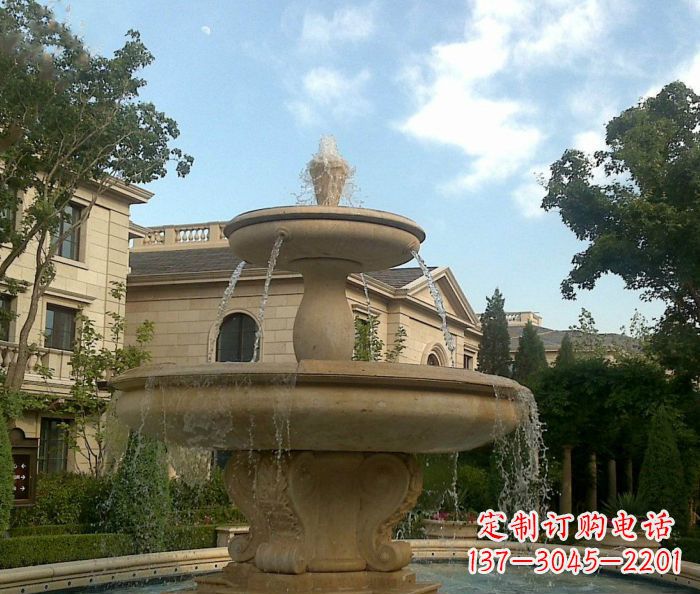 潍坊别墅景观大理石喷泉雕塑