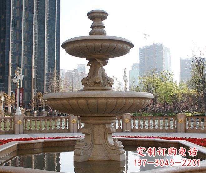 潍坊别墅景观大型喷泉石雕