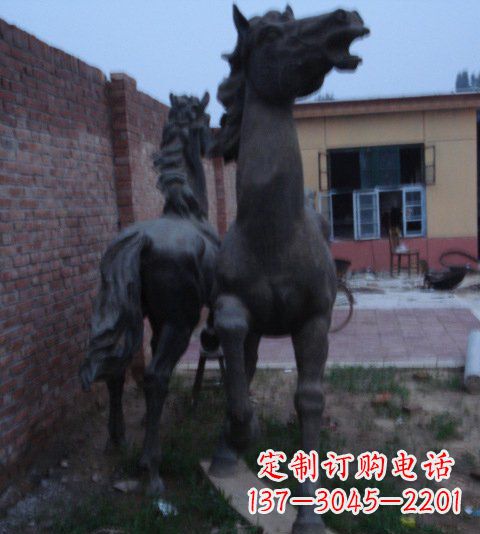 潍坊别墅景观动物马铜雕塑_2