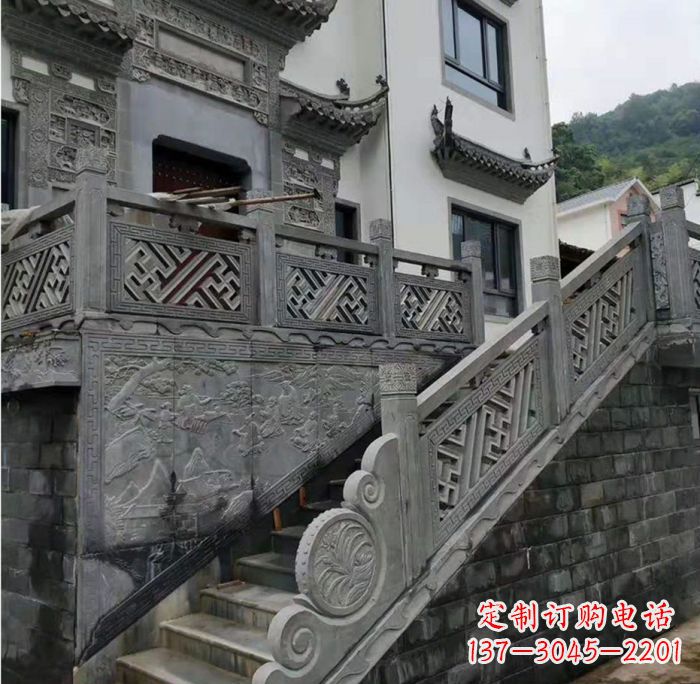 潍坊别墅景观仿古石雕栏板_2