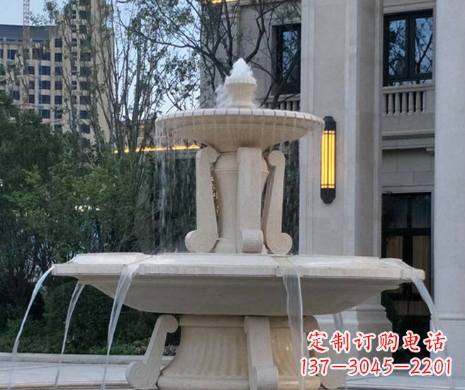 潍坊别墅景观汉白玉喷泉石雕 (2)