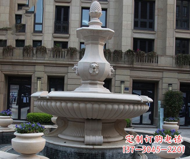潍坊别墅景观石雕大理石喷泉