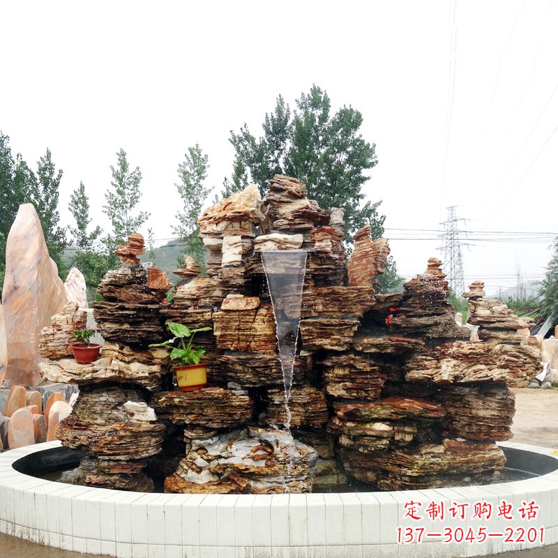 潍坊别墅奇石鱼池假山