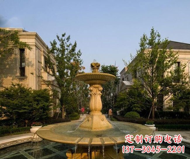 潍坊别墅石雕大型喷泉雕塑 (2)