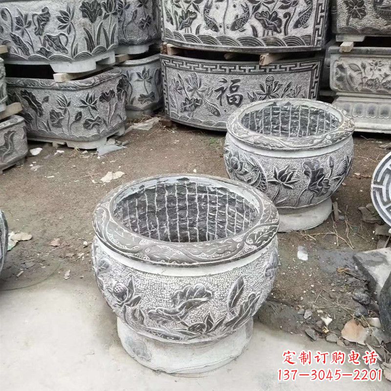 潍坊别墅水缸石雕塑