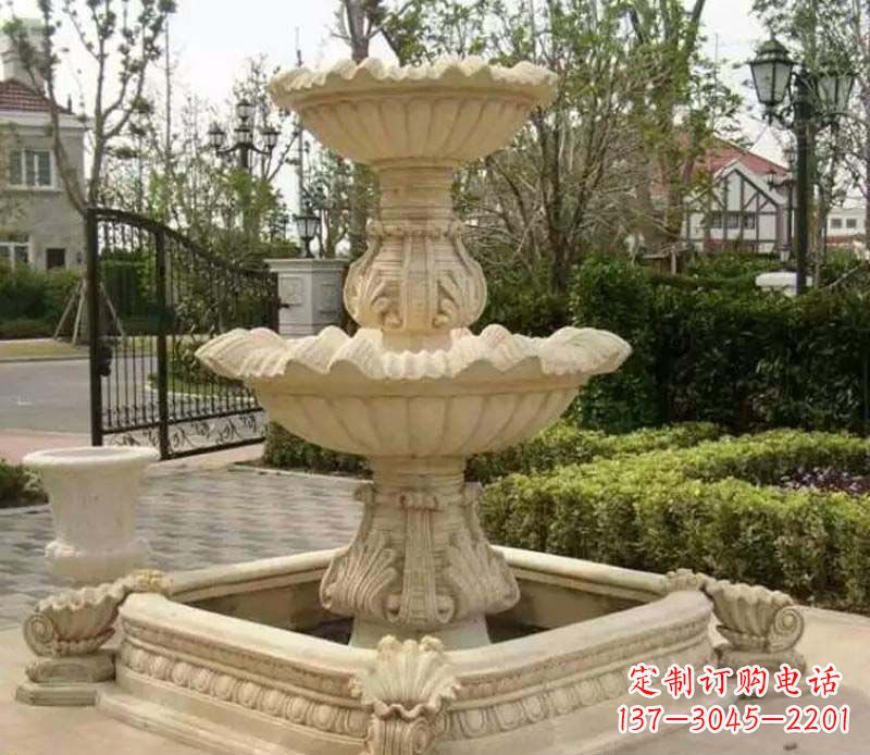潍坊别墅庭院喷泉石雕