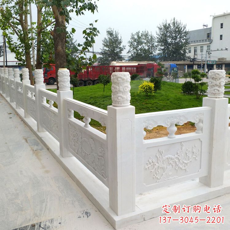 潍坊别墅园林大理石石雕栏板护栏
