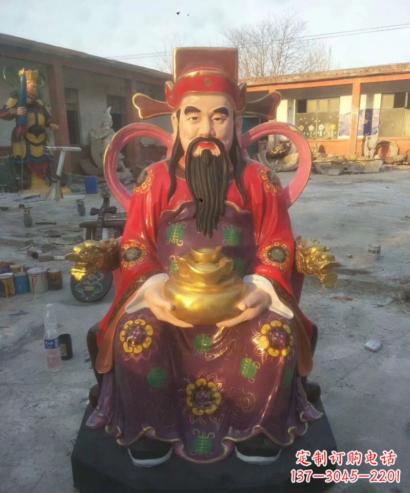 潍坊财神玻璃钢彩绘