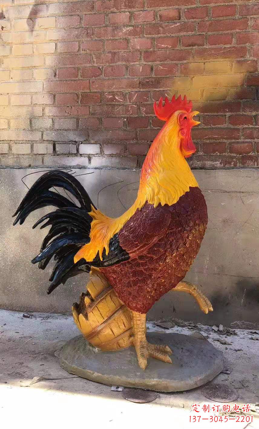 潍坊玻璃钢公鸡雕塑