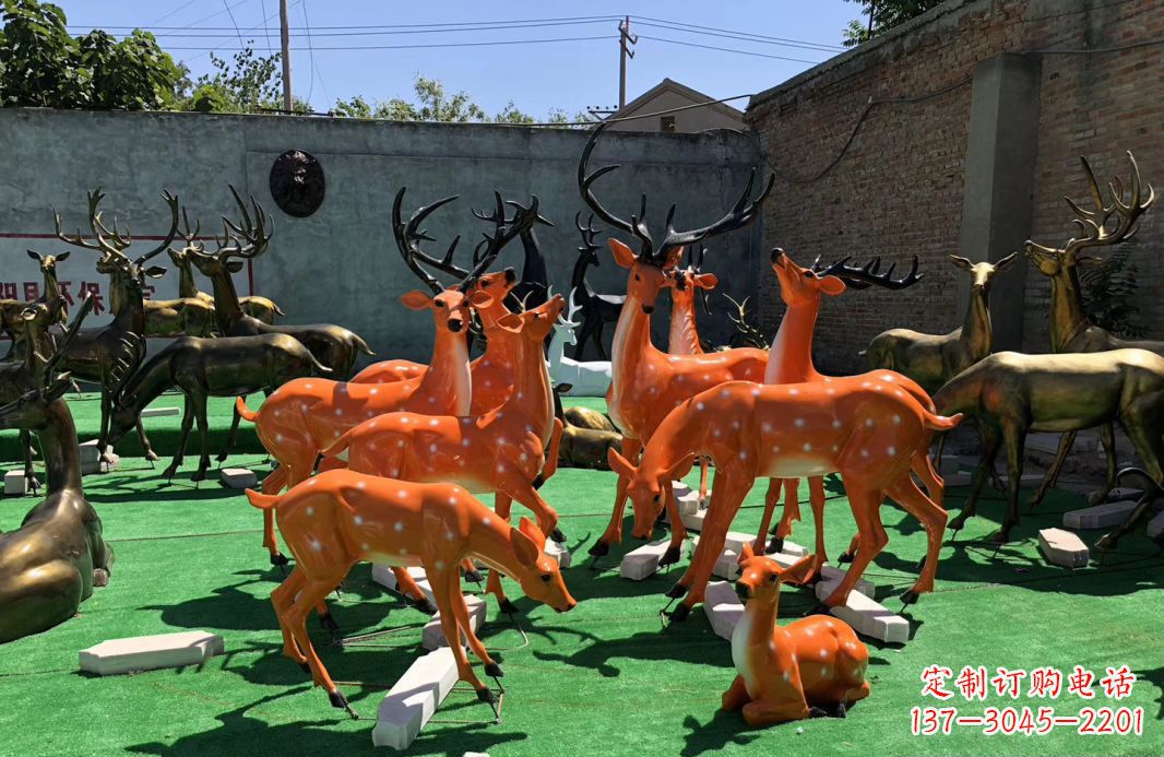 潍坊玻璃钢雕刻梅花鹿