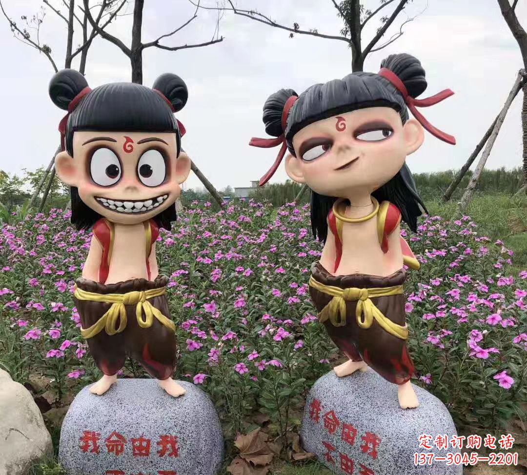 潍坊玻璃钢彩绘哪吒