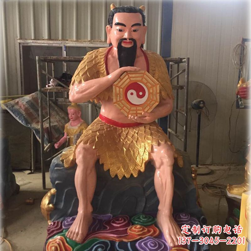 潍坊伏羲玻璃钢彩绘神像