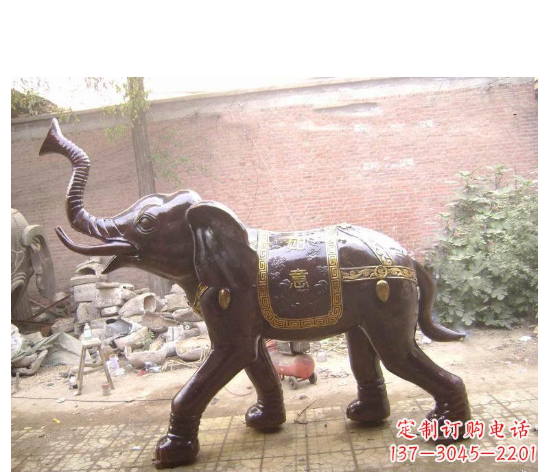 潍坊玻璃钢大象坐骑雕塑