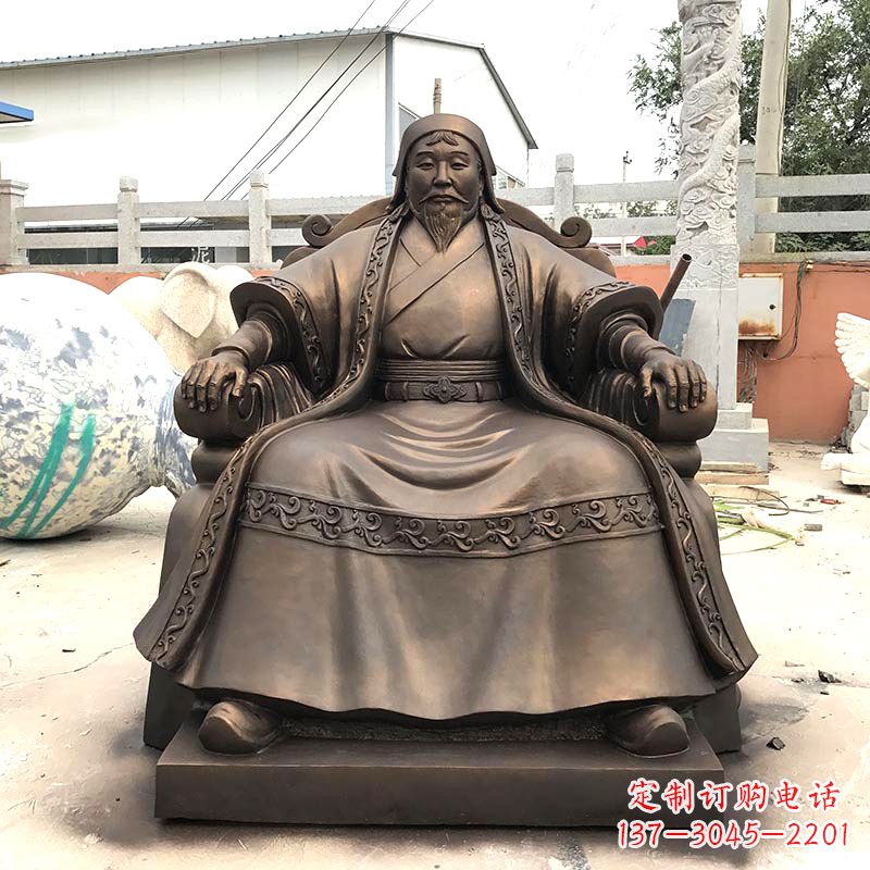 潍坊成吉思汗玻璃钢仿铜雕塑