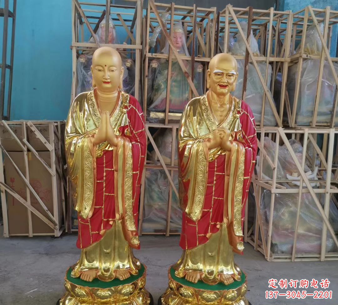 潍坊玻璃钢仿铜佛像雕塑给寺庙景观增添神秘韵味