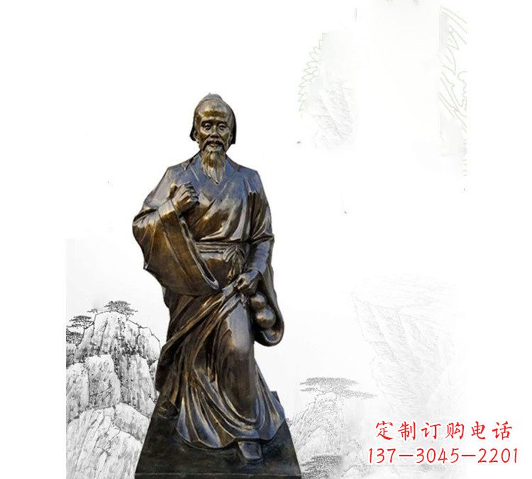 潍坊玻璃钢仿铜华佗雕塑