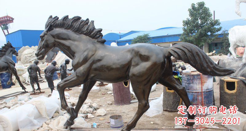 潍坊玻璃钢仿铜马广场动物雕塑精美雕塑装点繁华城市
