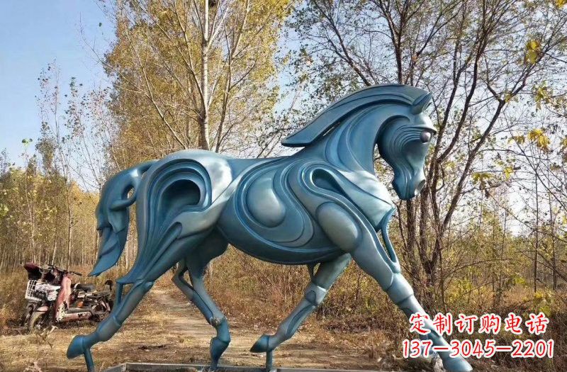 潍坊玻璃钢仿铜青铜抽象奔马