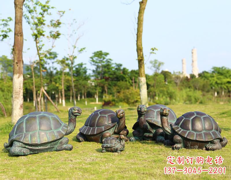 潍坊玻璃钢仿铜乌龟雕塑摆件