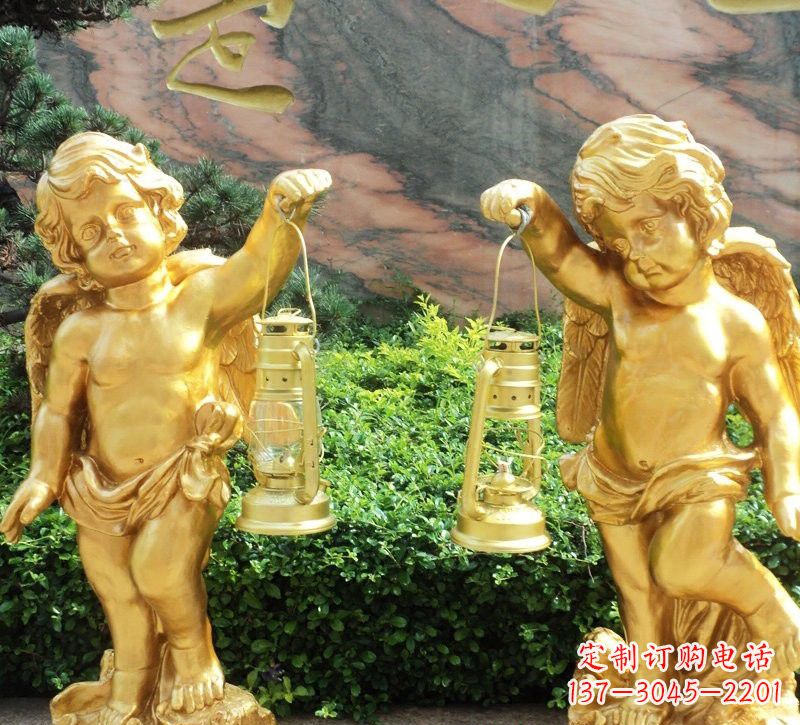 潍坊玻璃钢仿铜小天使路灯