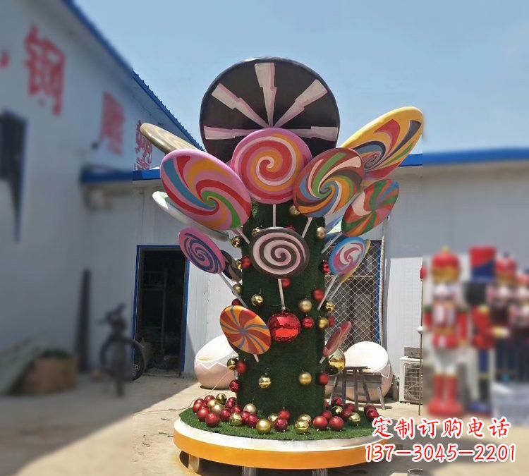 潍坊玻璃钢制作的棒棒糖雕塑