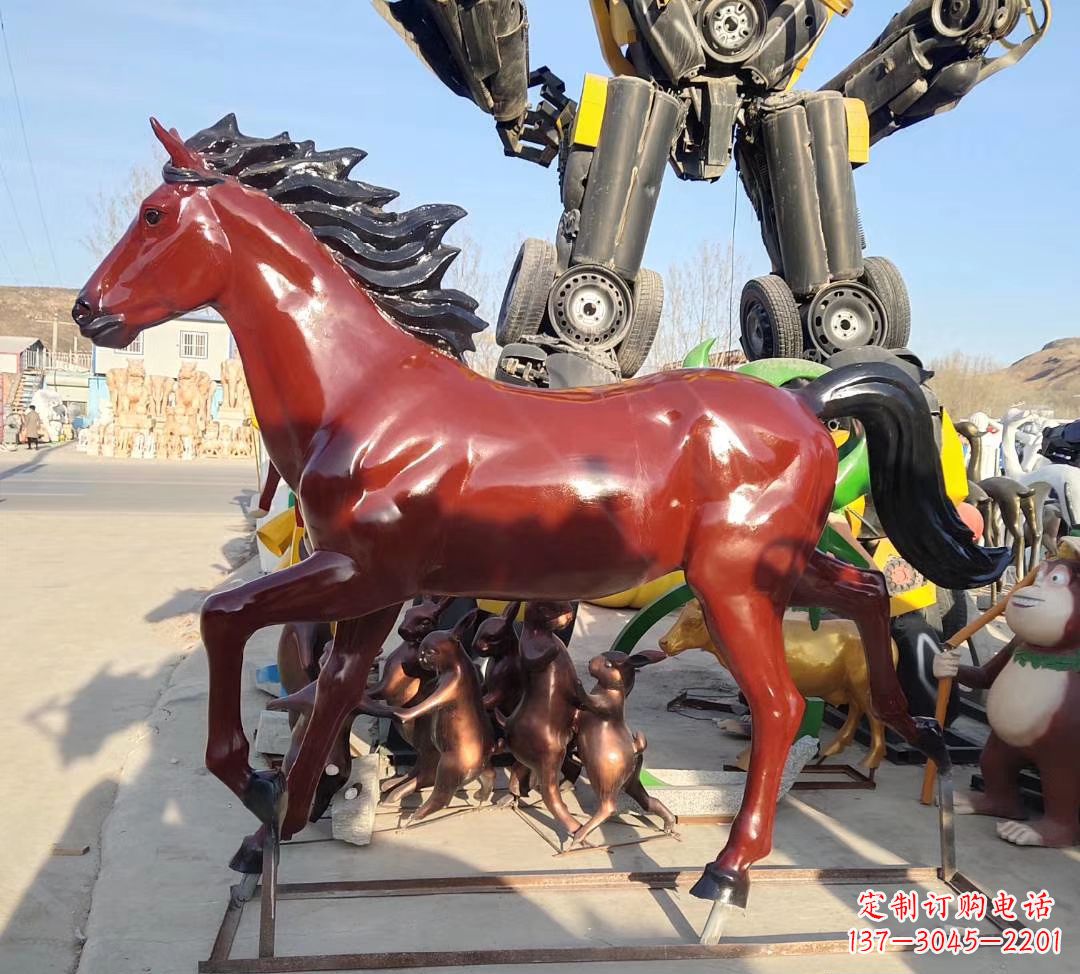 潍坊玻璃钢奔马雕塑