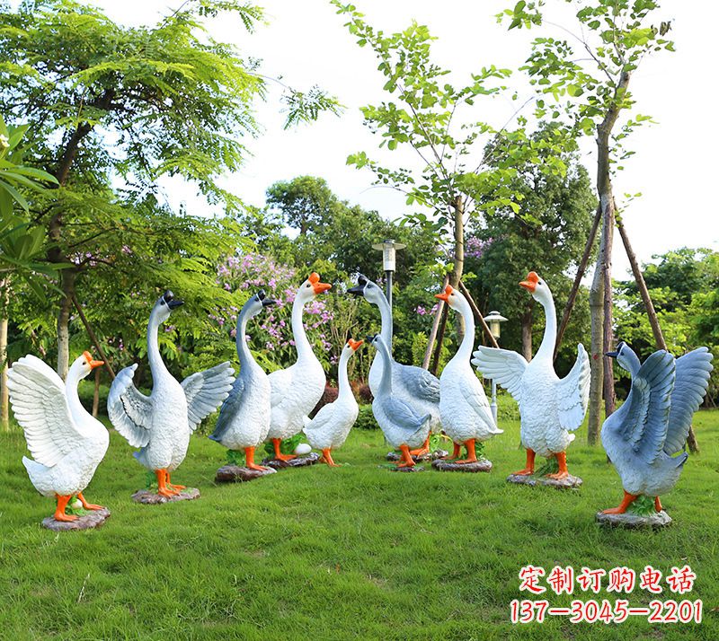 潍坊玻璃钢仿真动物鹅