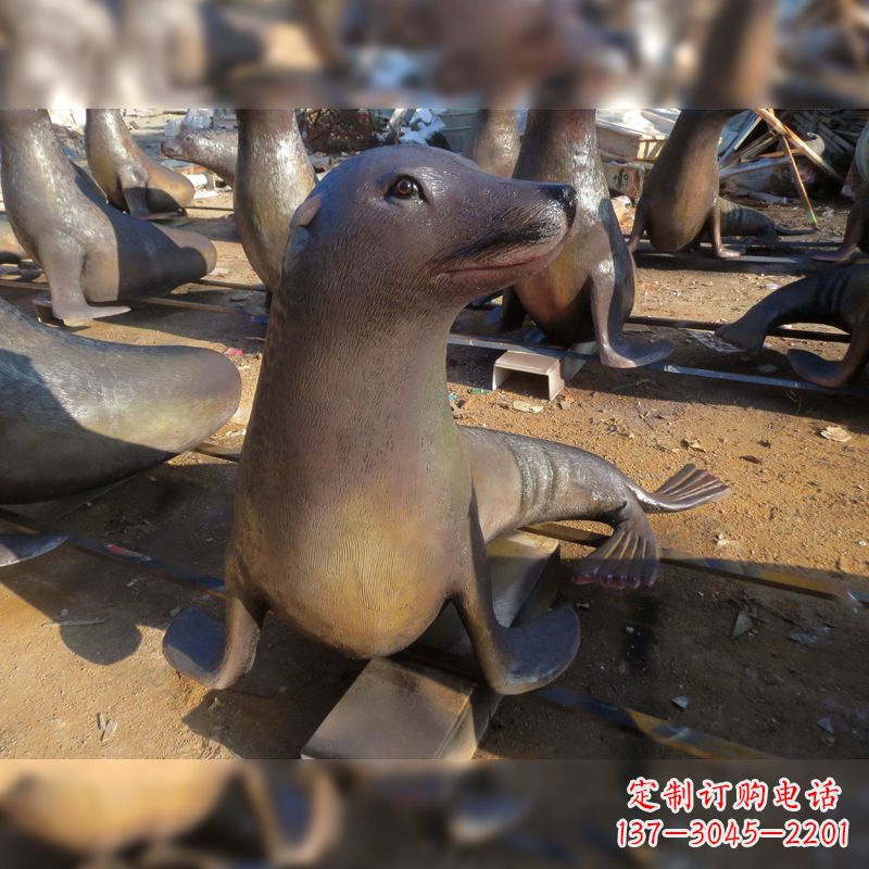 潍坊玻璃钢海豹雕塑——精美的艺术品