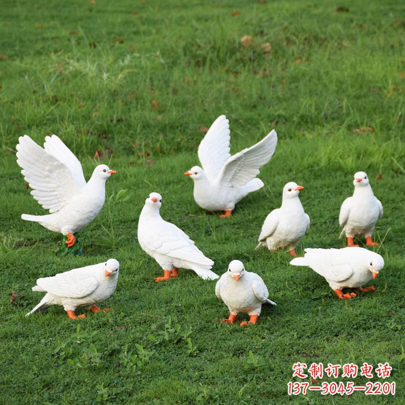潍坊玻璃钢鸽子雕塑艺术的精美表现