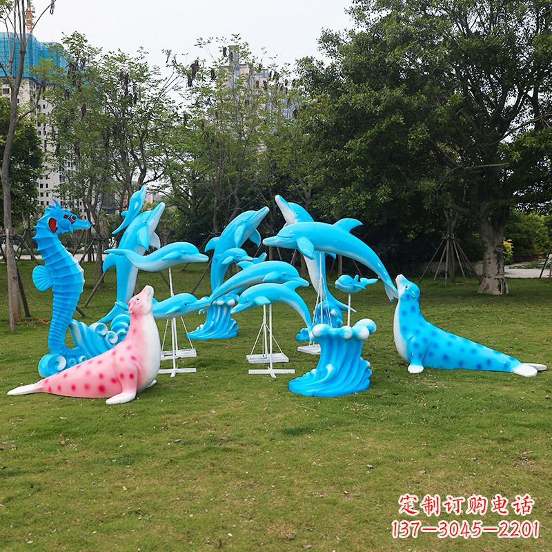 潍坊玻璃钢海豚雕塑艺术的精美表现
